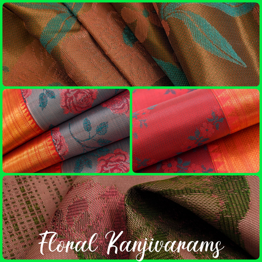 The elegance of floral Kanjivarams !