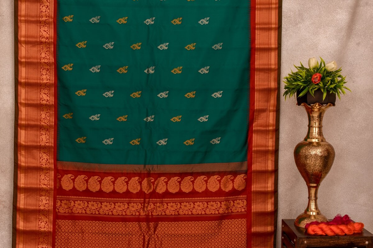 Gadwal silk saree Indo fabric PSIF060083