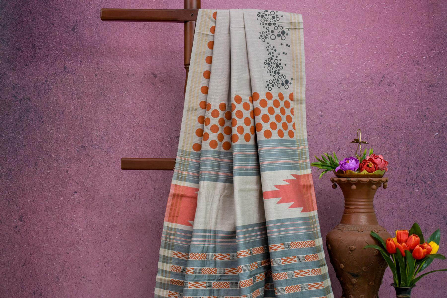 Bhagalpur Tussar Cotton Saree by Kalakriti Weaves PSKL340005