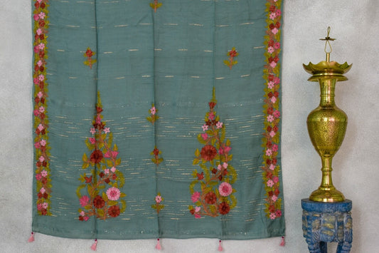 Kashmiri Embroidered Silk Cotton Saree by Tina Eapen PSTE130062