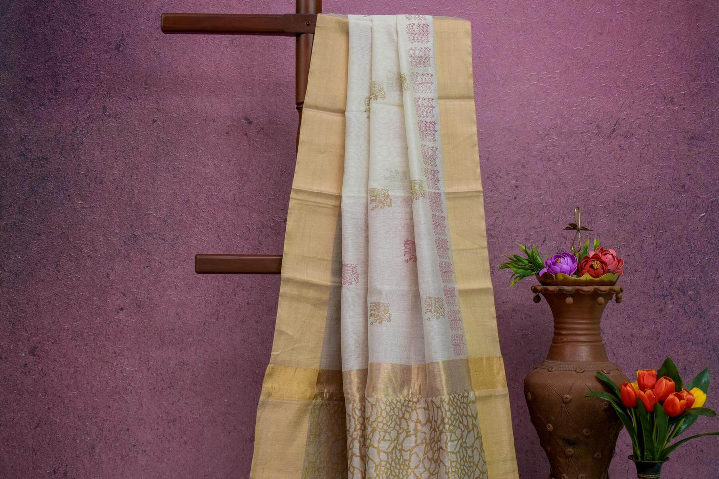 Chanderi Tussar Cotton Saree by Kalakriti Weaves PSKL340011