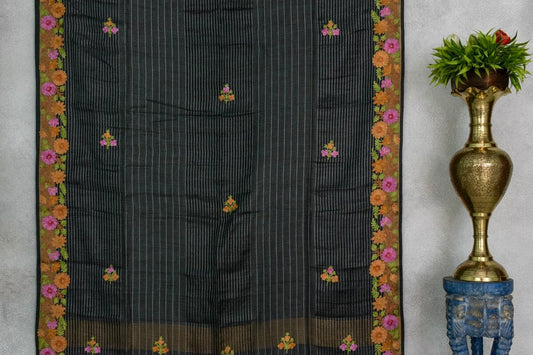 Kashmiri Embroidered Linen saree by Tina Eapen PSTE130059