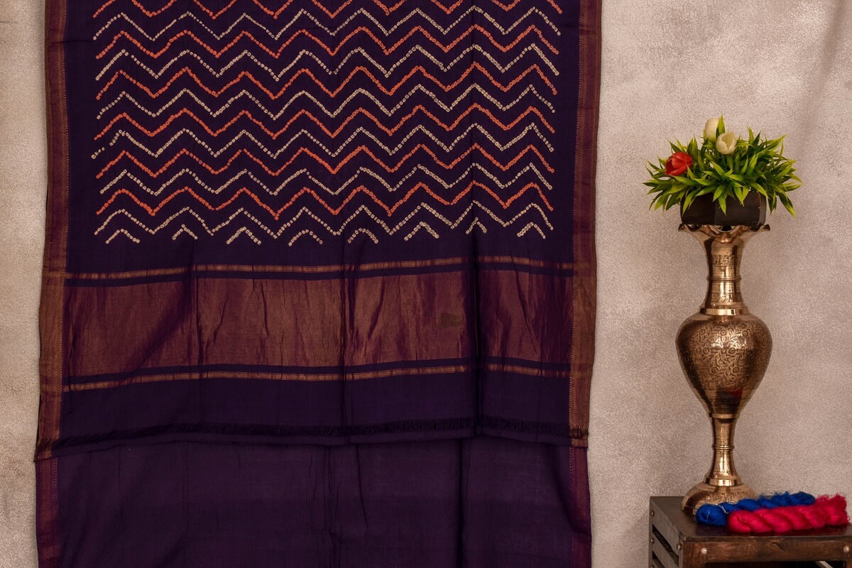 Trirathi - plain silk cotton Mangalgiri saree | The Maggam Collective