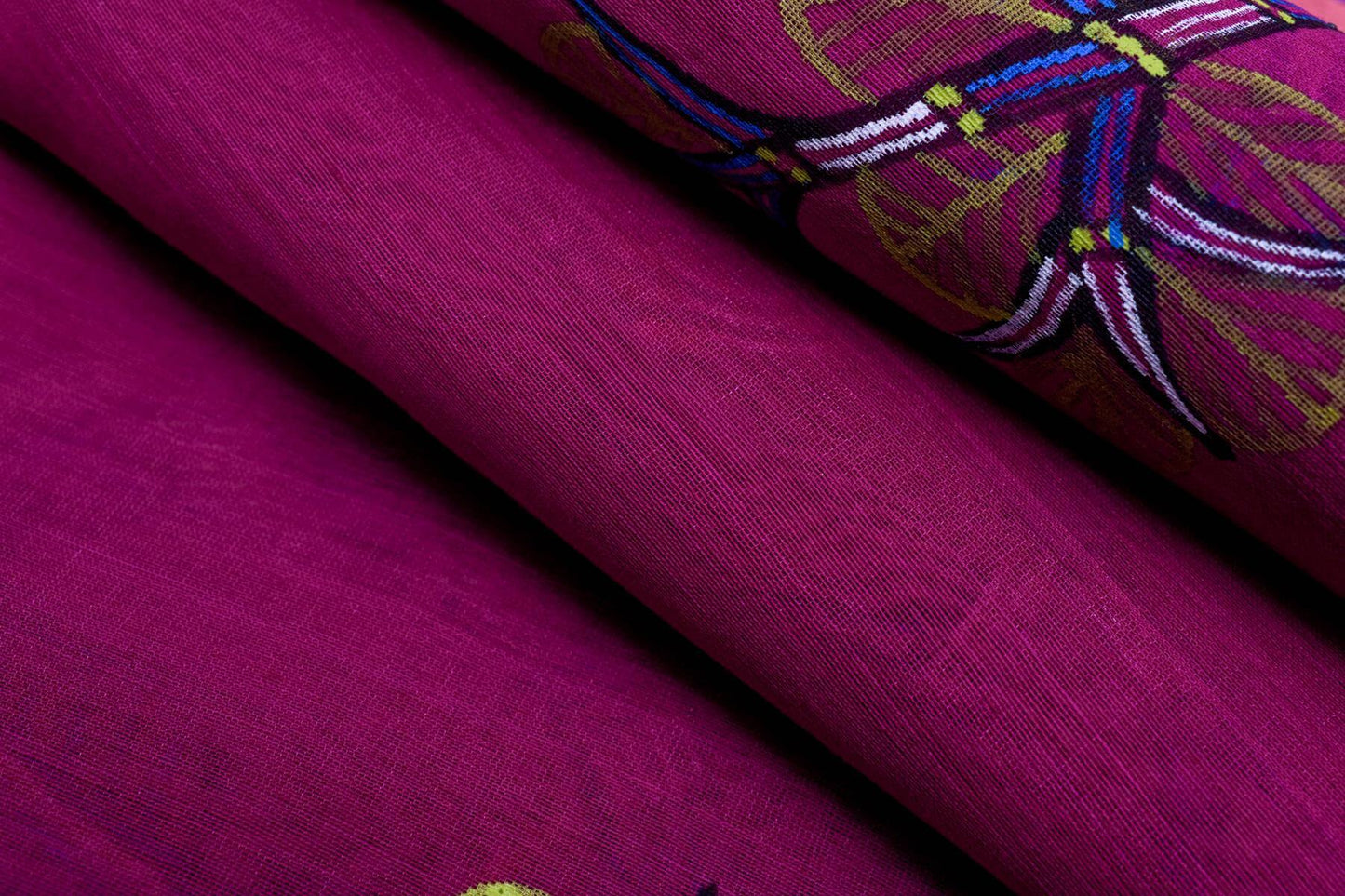 Hand Painted Cotton Saree by Kalakriti Weaves PSKL340012