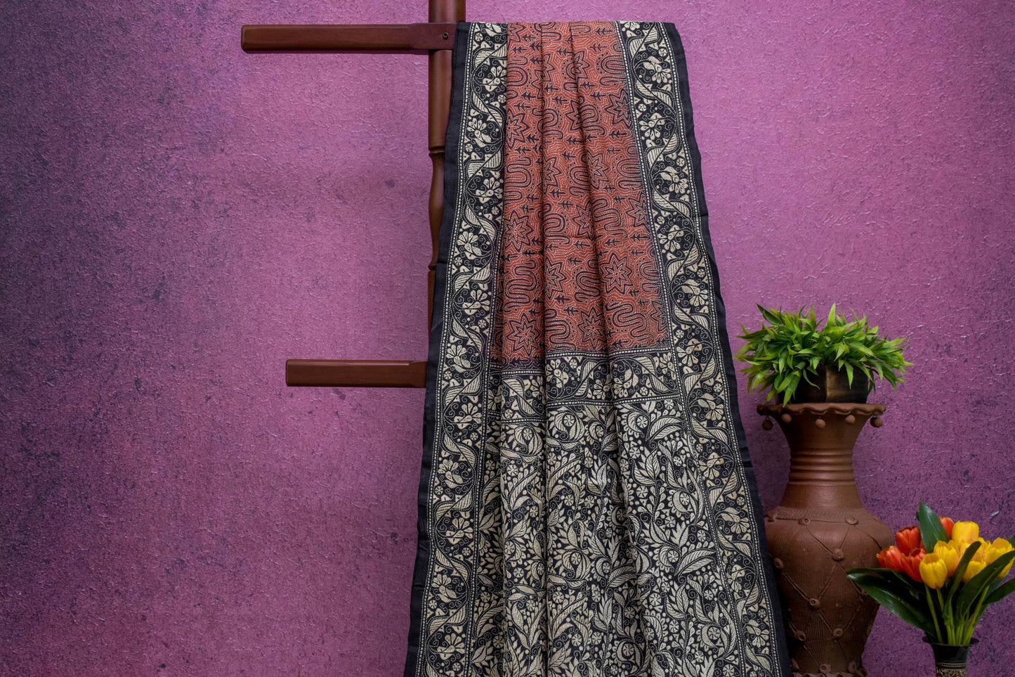 Hand Block Prints Tussar SilkSaree by Kalakriti Weaves PSKL340028