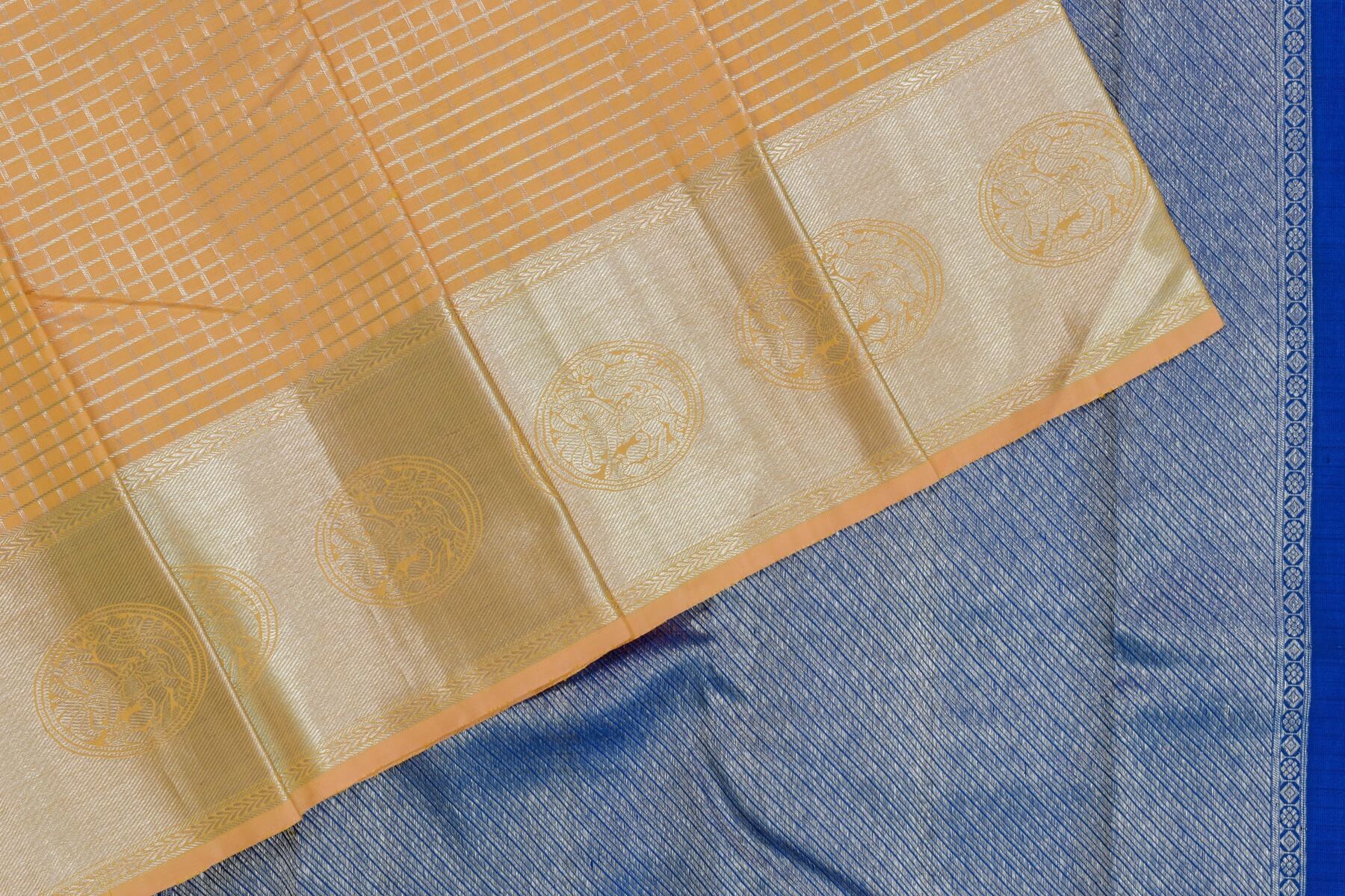 Silver Zari Kanjivaram silk saree PSSM05SMLRAM240304