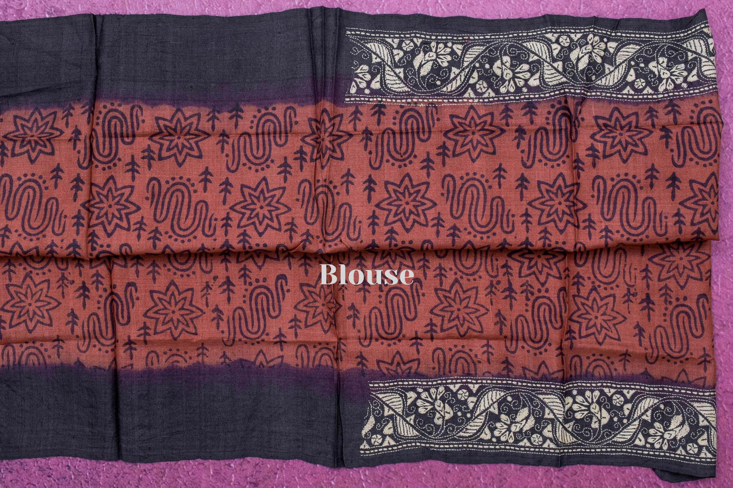 Hand Block Prints Tussar SilkSaree by Kalakriti Weaves PSKL340028