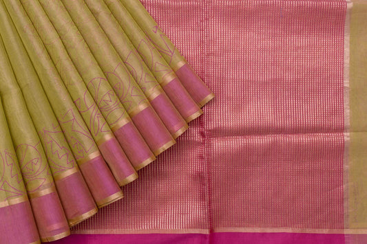 Block Printed Silk Cotton Saree by Kalakriti Weaves PSKL340033