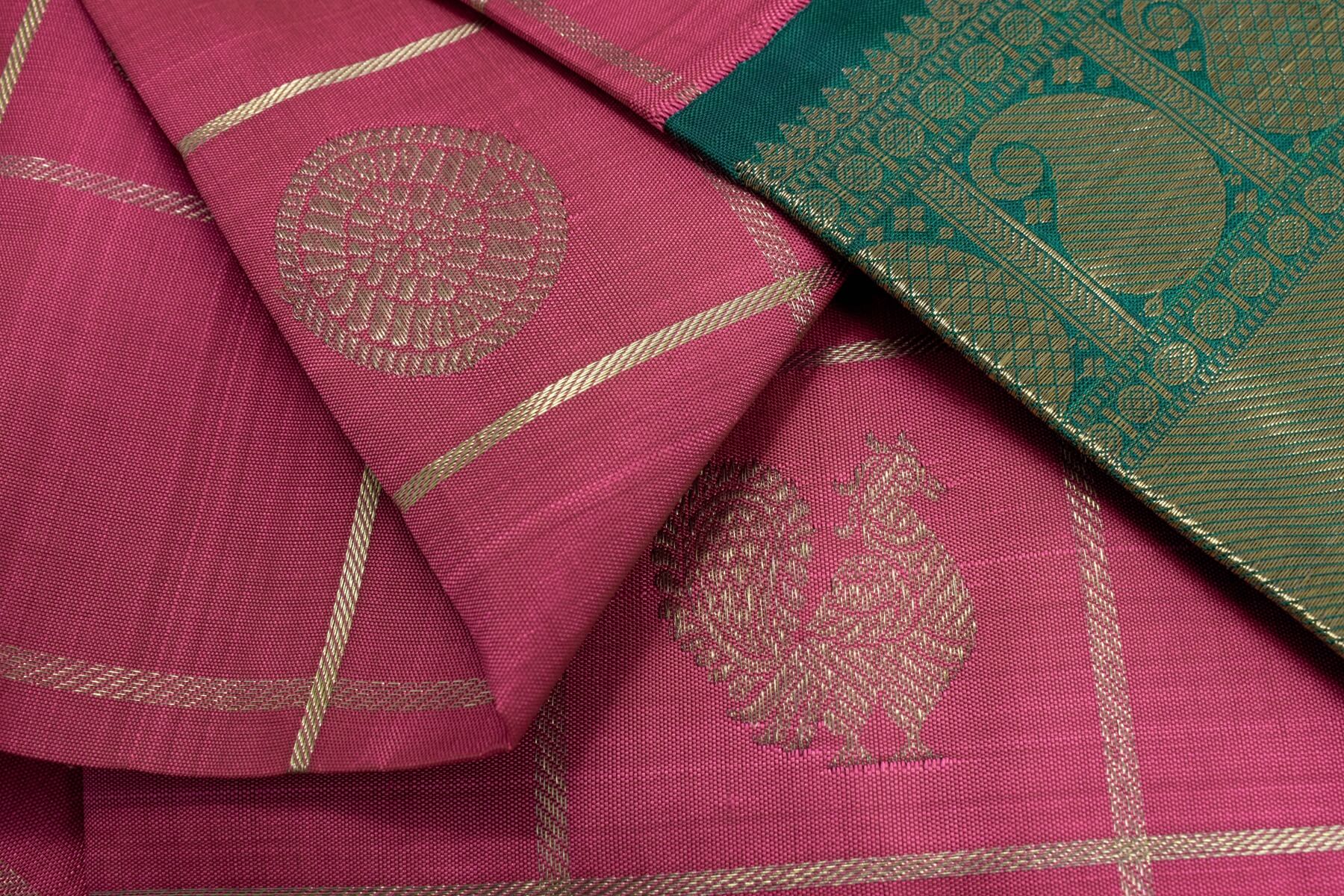 Wedding Kanjivaram silk saree with zari checks | Sita mahalakshmi PSSM05SMLRAM240314