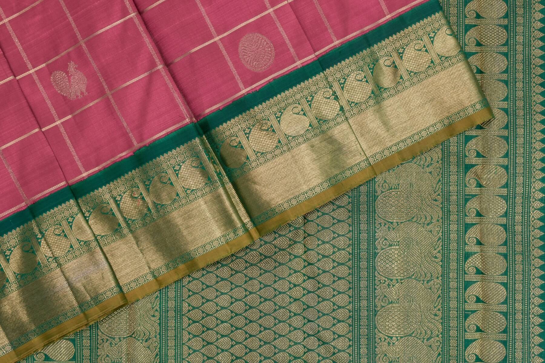 Wedding Kanjivaram silk saree with zari checks | Sita mahalakshmi PSSM05SMLRAM240314