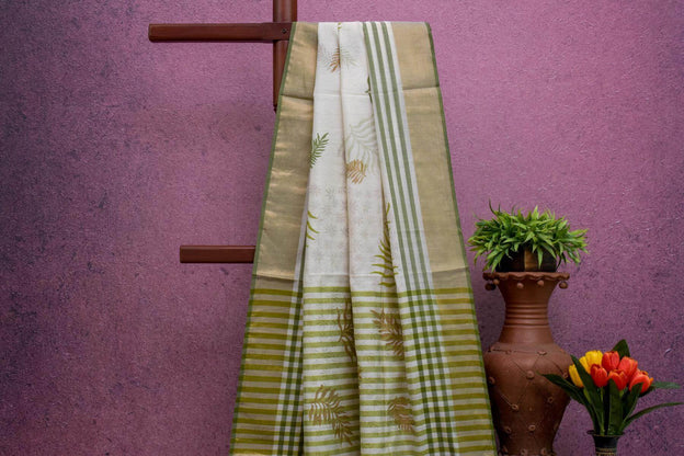 Block Printed Silk Cotton Saree by Kalakriti Weaves PSKL340052