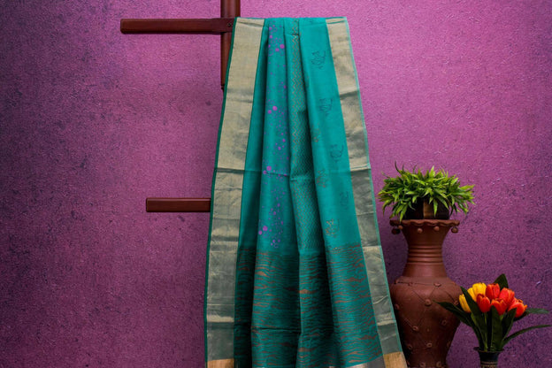 Block Printed Silk Cotton Saree by Kalakriti Weaves PSKL340054