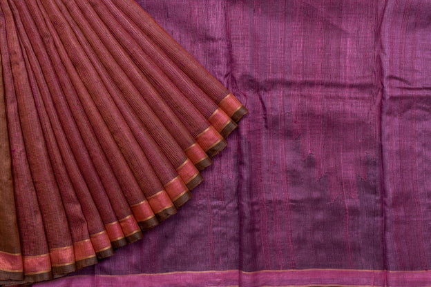 Bhagalpur Tussar Silk Saree by Kalakriti Weaves PSKL340047