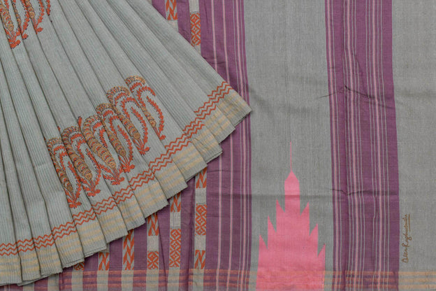 Block Printed Cotton Saree by Kalakriti Weaves PSKL340049