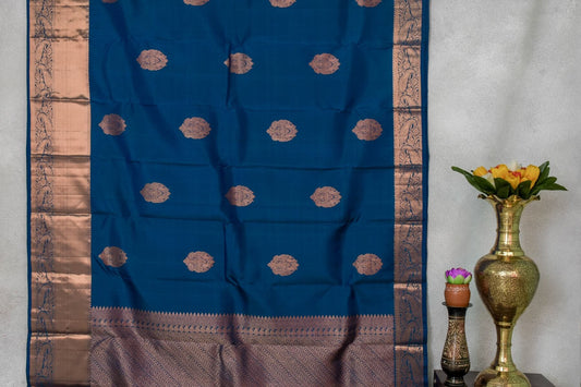 Peacock blue Pure Soft silk Wedding saree by A Silk Weave PSAC0901257