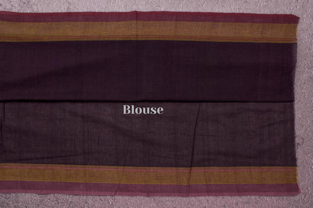 Hand Embroidered Brown Silk Cotton Saree by Kalakriti Weaves PSKL340053