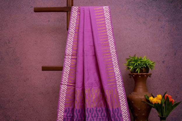 Block Printed Tussar Silk Saree by Kalakriti Weaves PSKL340064