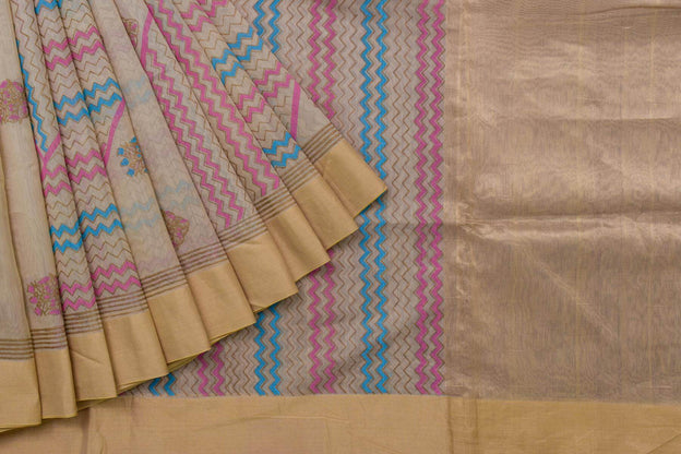 Block Printed Silk Cotton Saree by Kalakriti Weaves PSKL340063