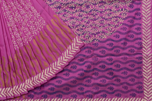 Block Printed Tussar Silk Saree by Kalakriti Weaves PSKL340064