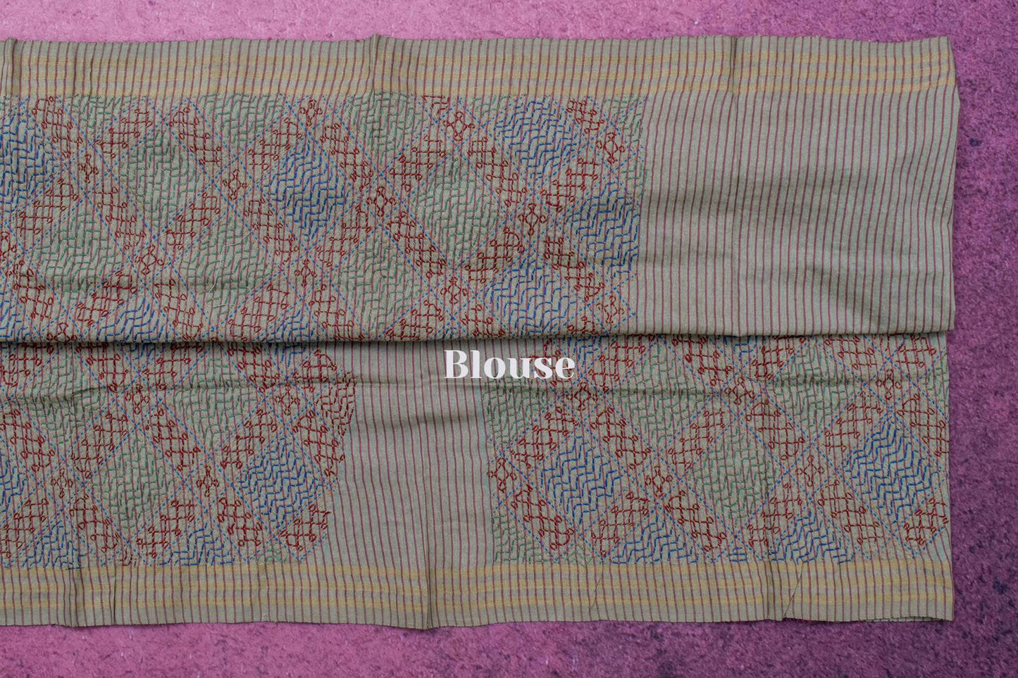 Hand Embroidery Tussar Cotton Saree by Kalakriti Weaves PSKL340065