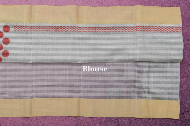 Block Printed Silk Cotton Saree by Kalakriti Weaves PSKL340067