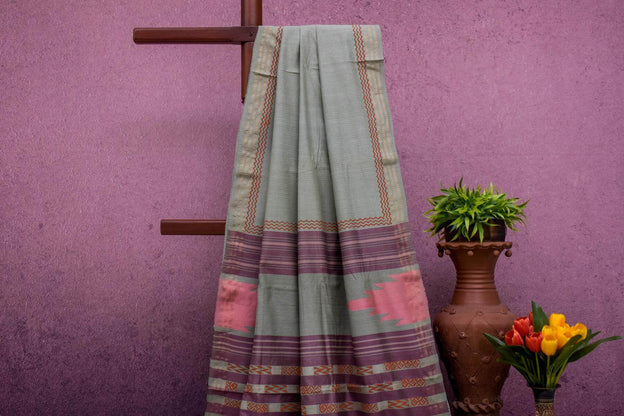 Block Printed Cotton Saree by Kalakriti Weaves PSKL340049