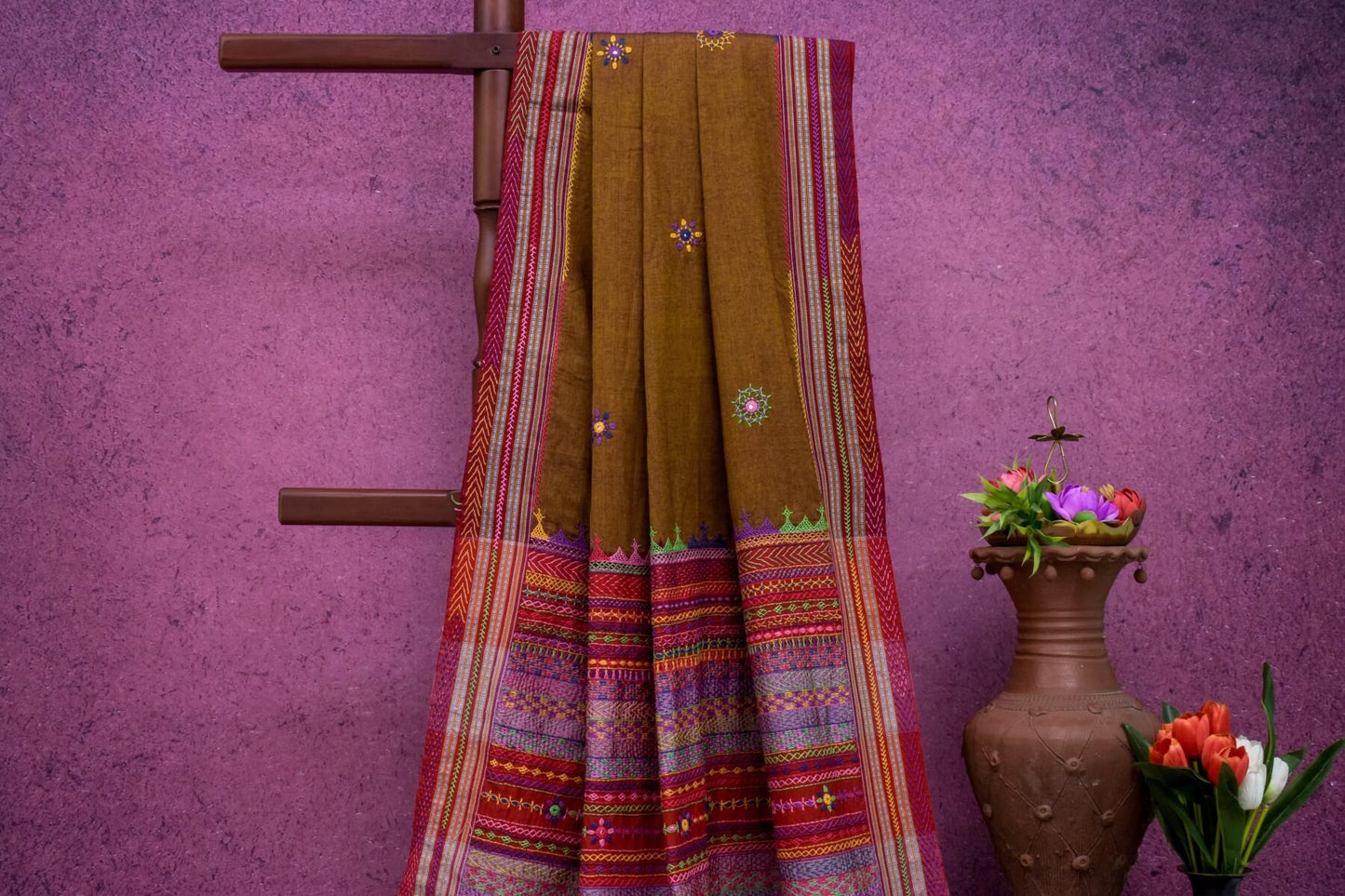 Lambani hand embroidery Cotton saree by Sameeksha PSSH340015