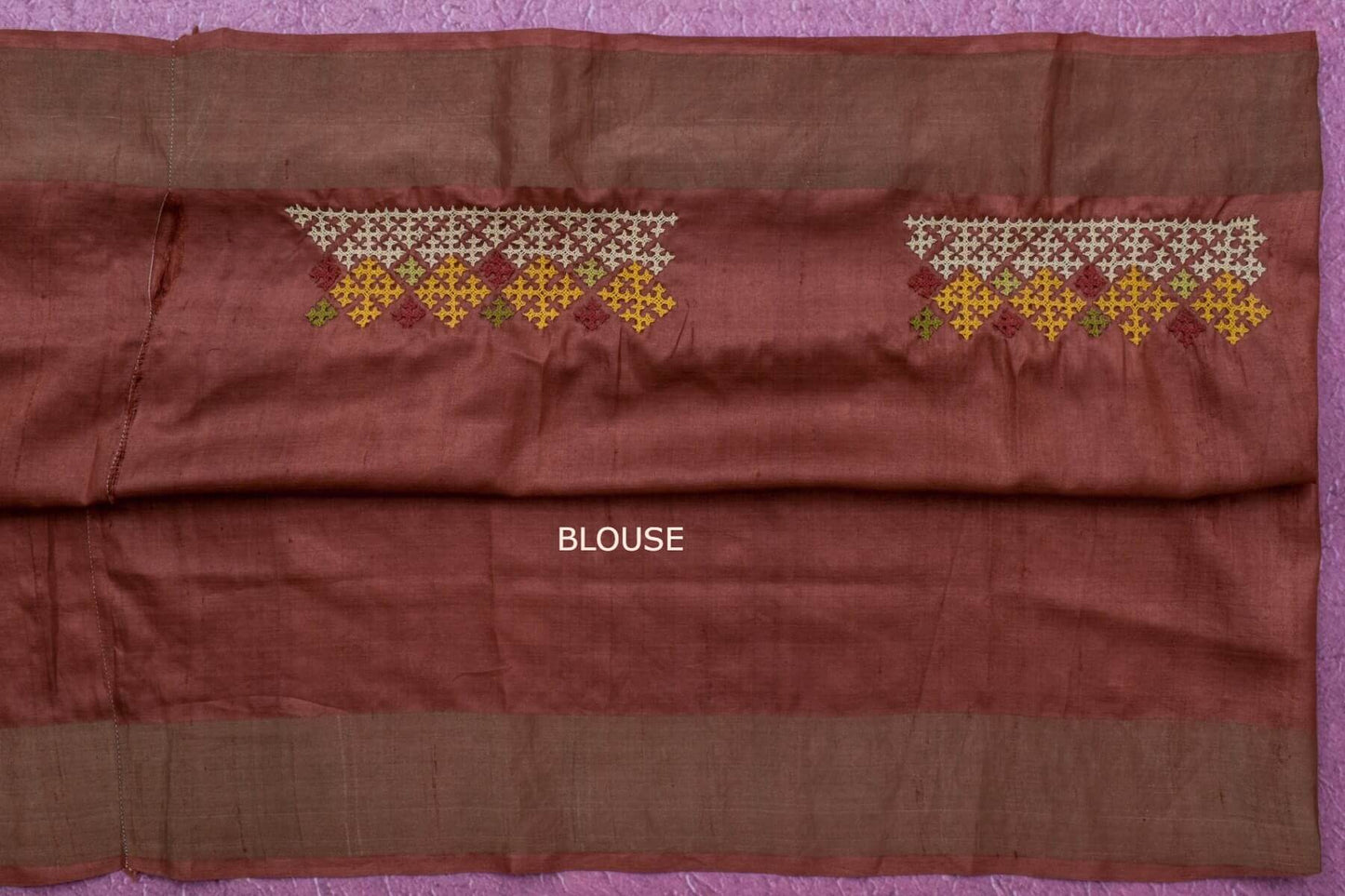 Kutch hand embroidery Tussar Silk saree by Sameeksha PSSH340001