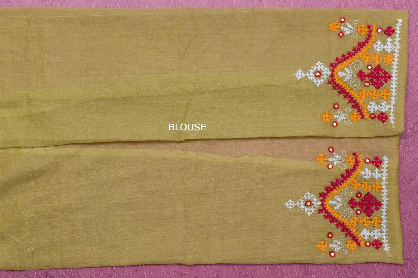 Kutch hand embroidery Tussar Cotton saree by Sameeksha PSSH340003