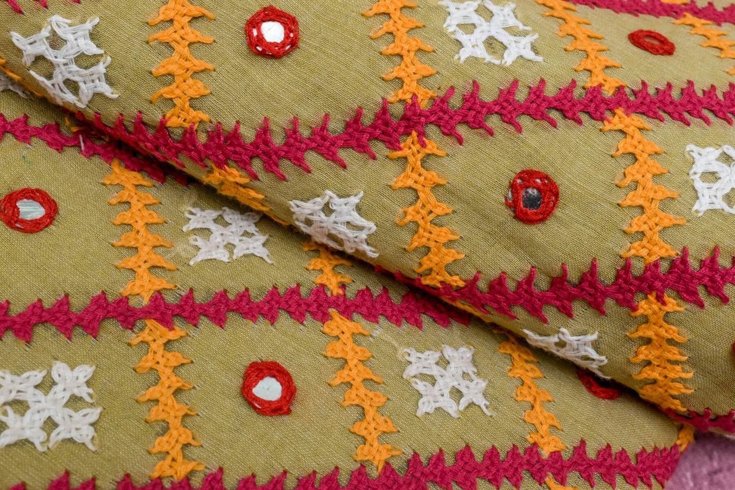 Kutch hand embroidery Tussar Cotton saree by Sameeksha PSSH340003