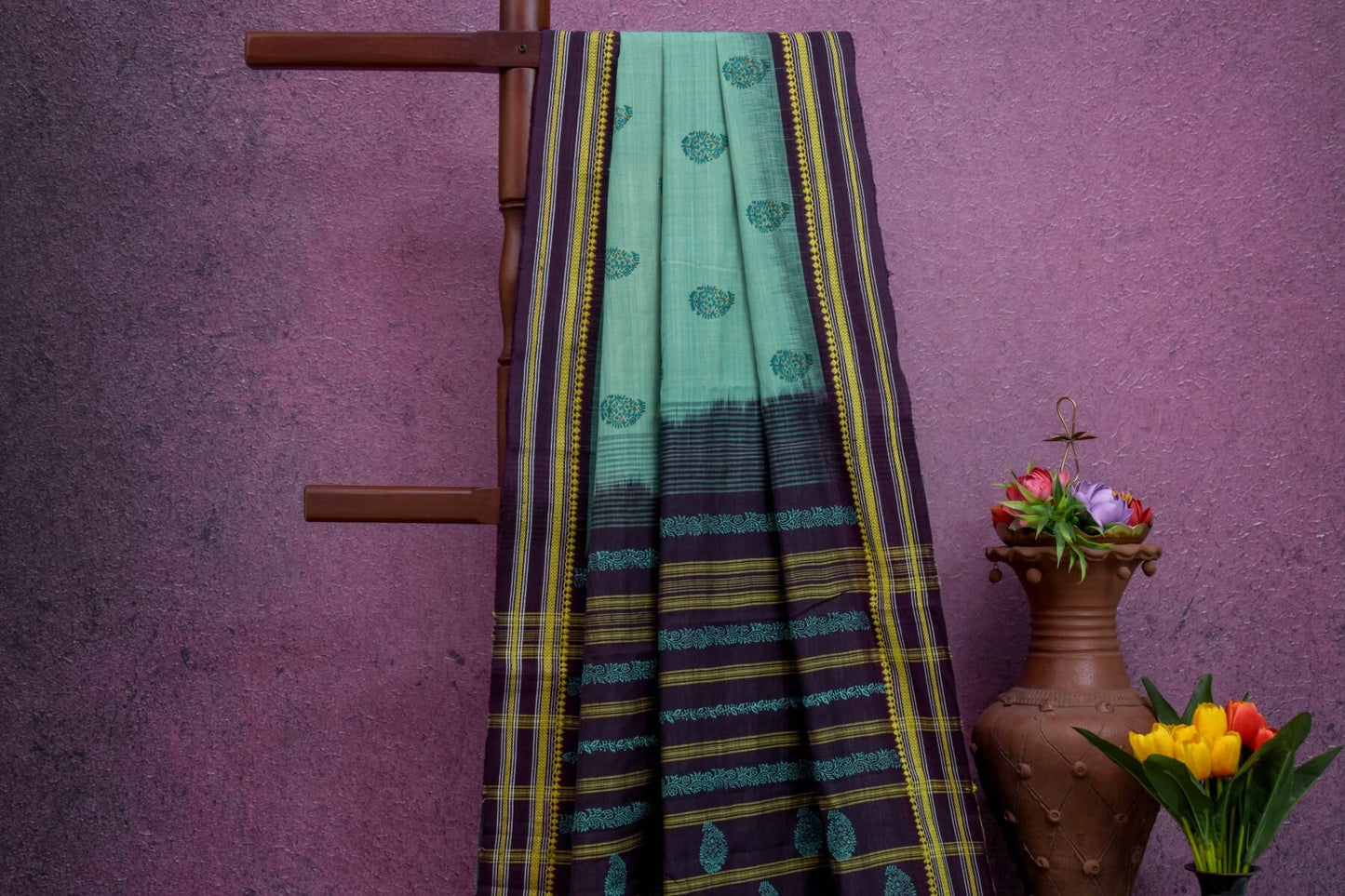 Block printed Cotton saree by Sameeksha PSSH34021