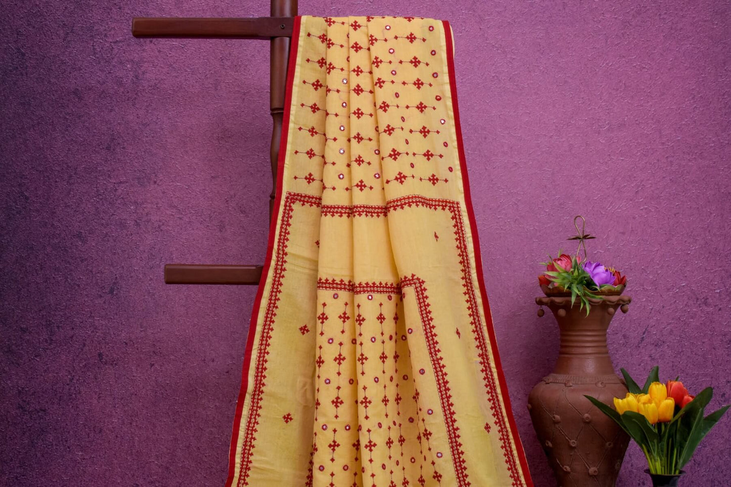 Kutch hand embroidery Tussar Cotton saree by Sameeksha PSSH34024