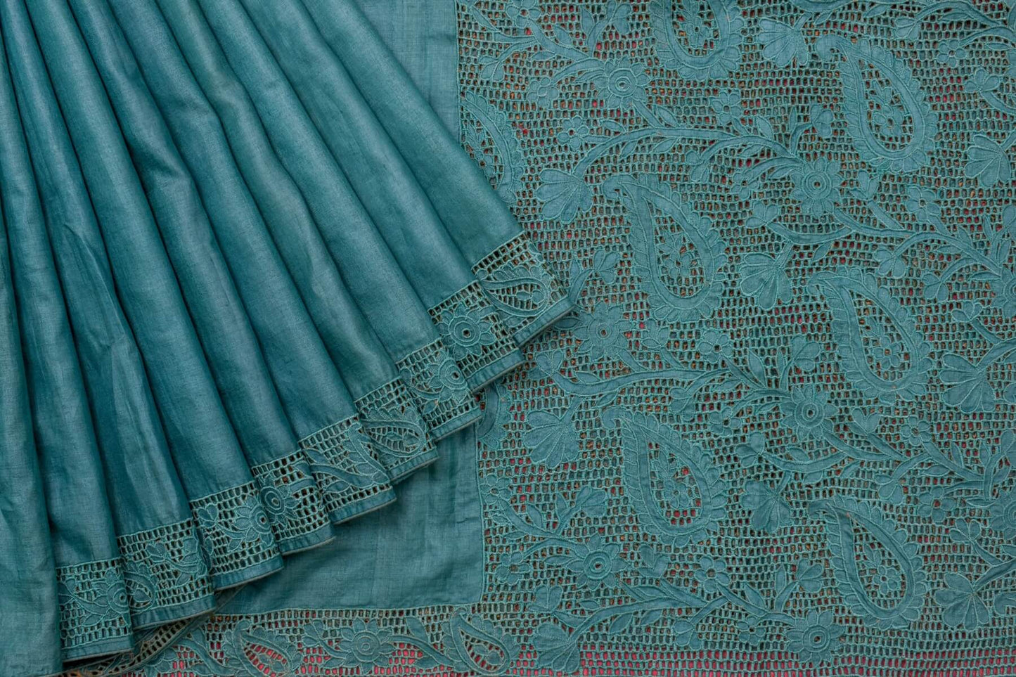 Cut work Tussar silk saree by Sameeksha PSSH34020