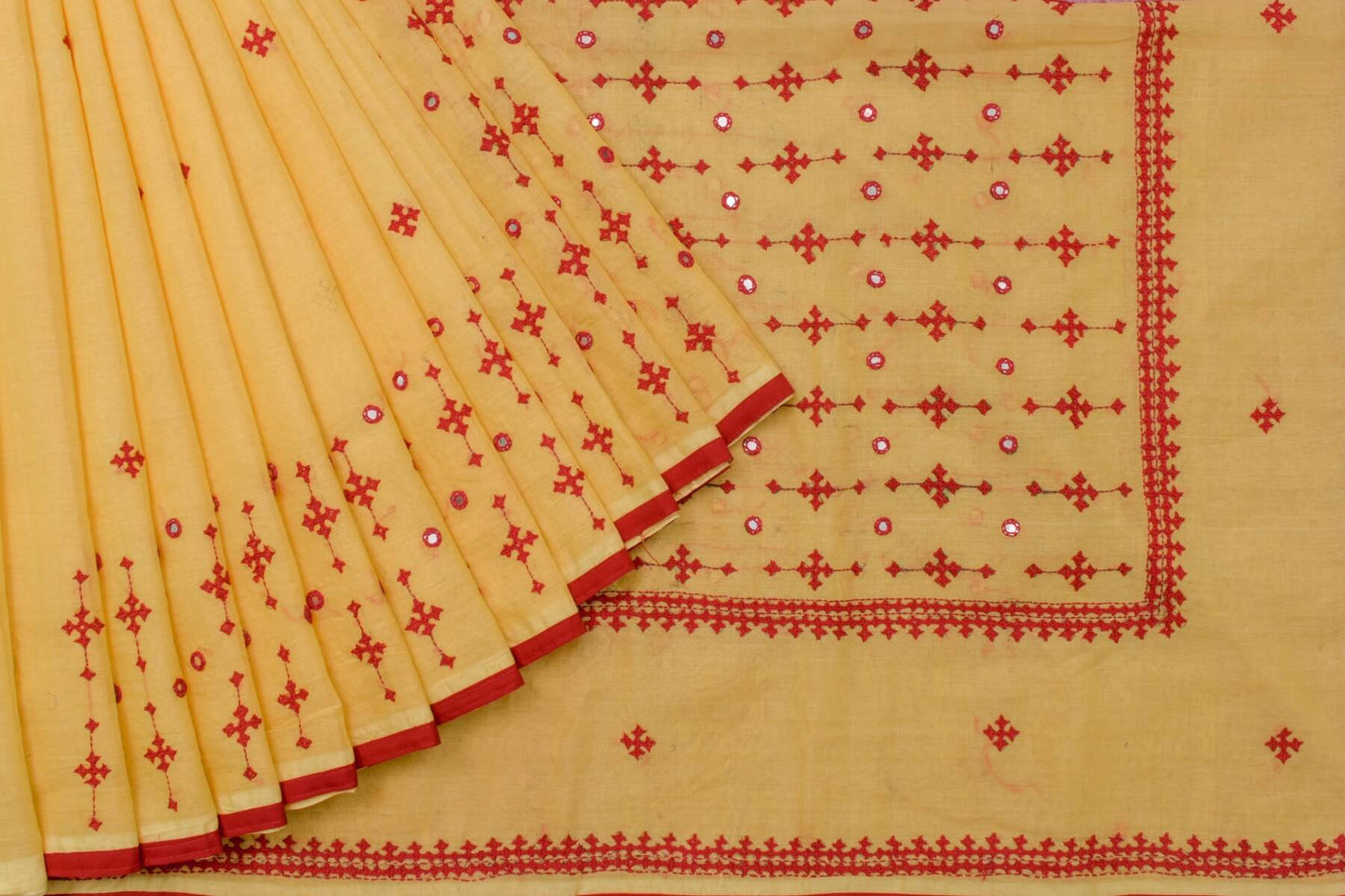 Kutch hand embroidery Tussar Cotton saree by Sameeksha PSSH34024