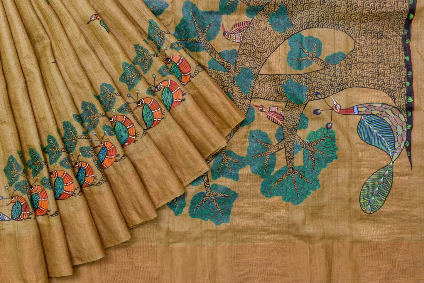 Hand painted Tussar silk saree by Sameeksha PSSH34026