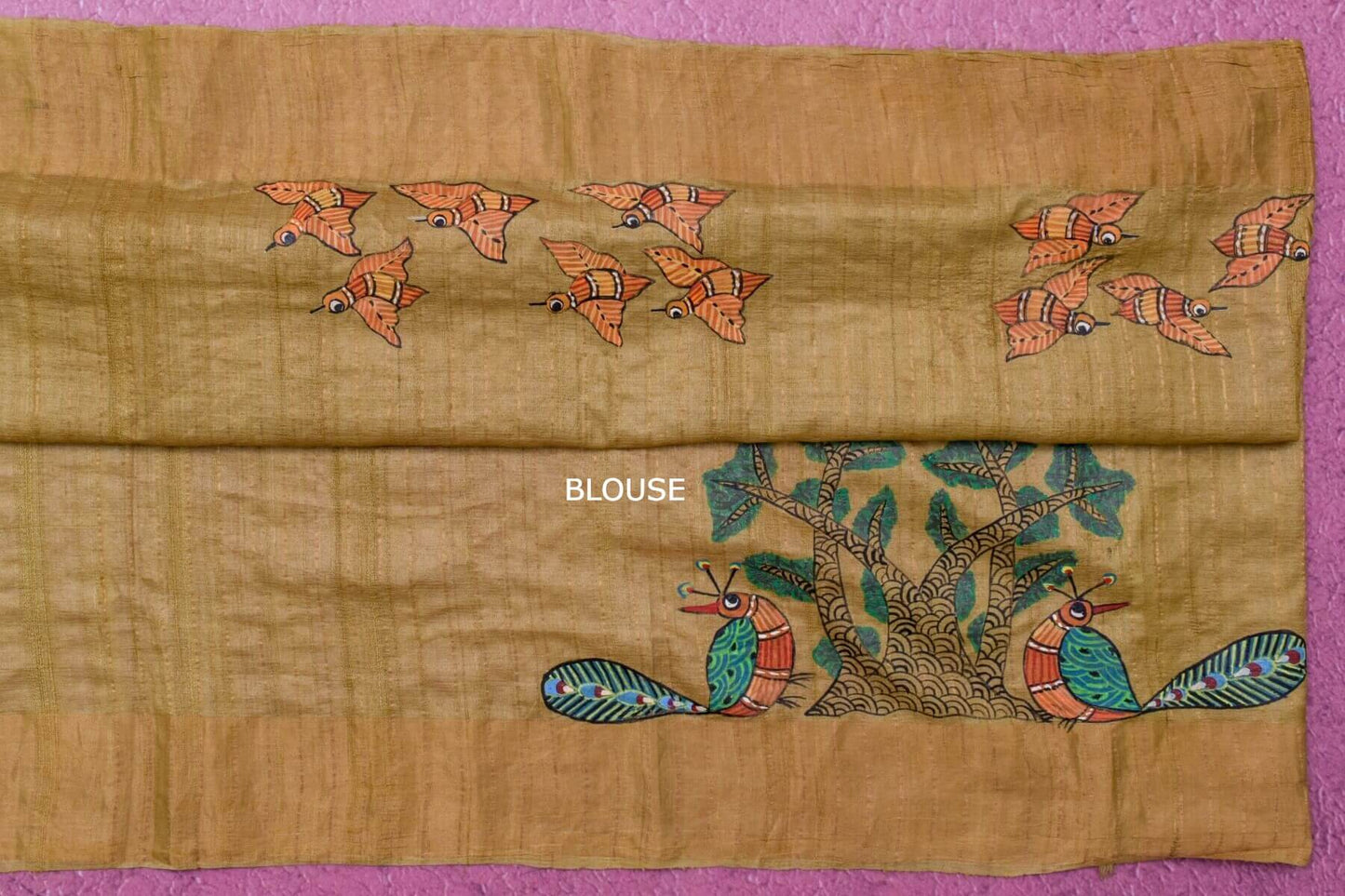 Hand painted Tussar silk saree by Sameeksha PSSH34026