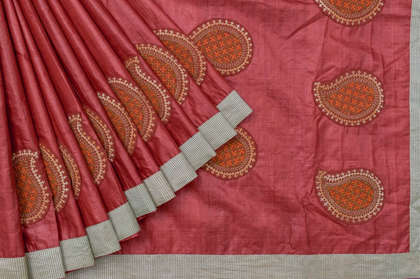 Applique Patch work Tussar Silk saree by Sameeksha  PSSH34030