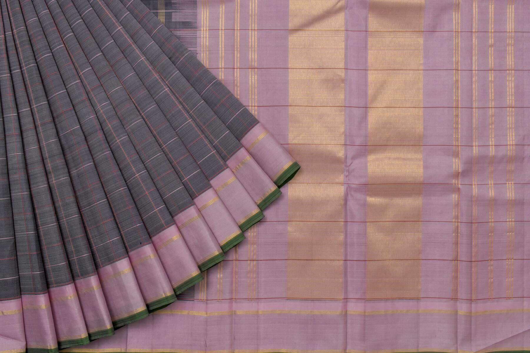 Grey & Pink Trendy Kanjivaram Silk Saree by Shreenivas Silks PSSR014833