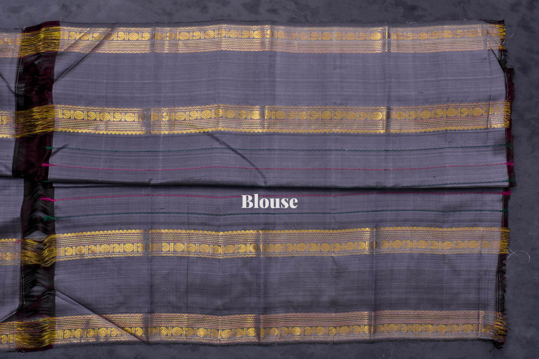 Lavender Veldhari Kanjivaram Silk Saree with Retta Patta Border | PSSR014836