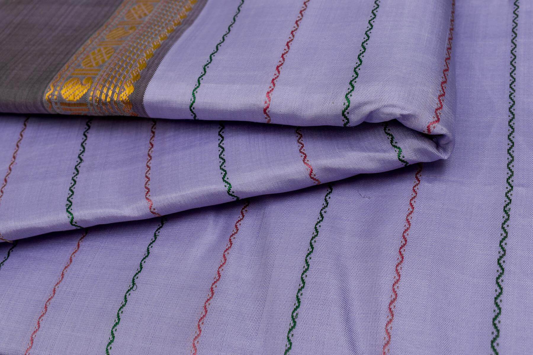 Lavender Veldhari Kanjivaram Silk Saree with Retta Patta Border | PSSR014836