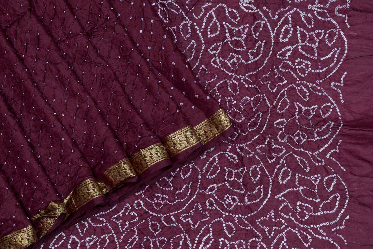 Bandhani Mulberry Silk Saree by Chakor PSCK260285