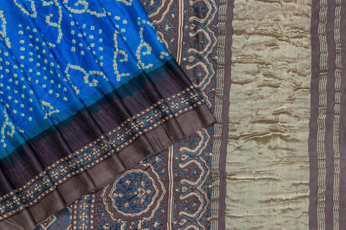 Bandhani/Ajrakh Gaji Silk Saree by Chakor PSCK260286