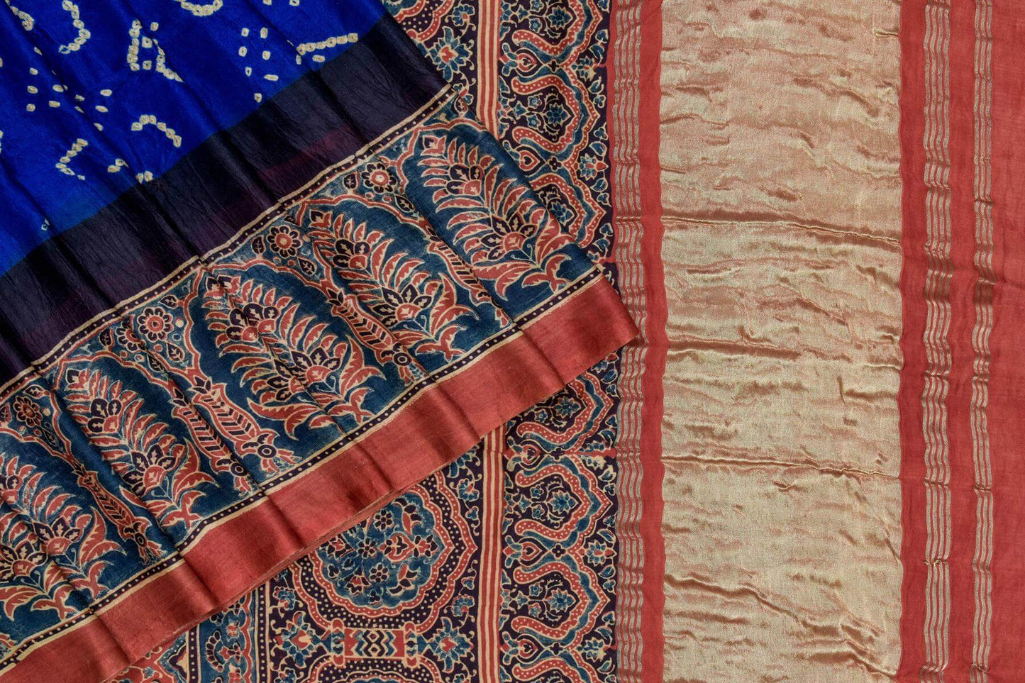 Bandhani/Ajrakh Gaji Silk Saree by Chakor PSCK260287