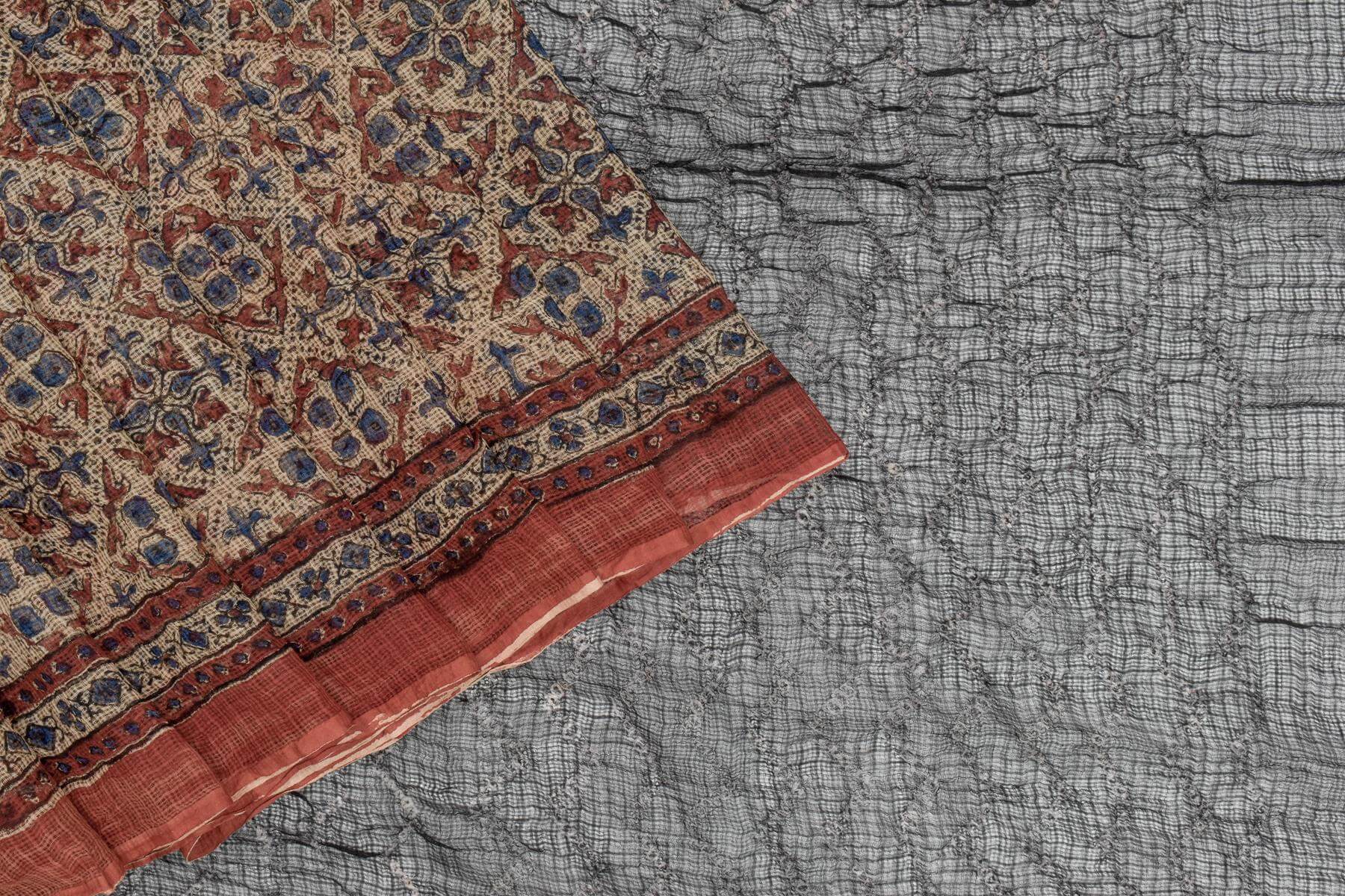 Bandhani/Ajrakh Kota Doria Saree by Chakor PSCK260292