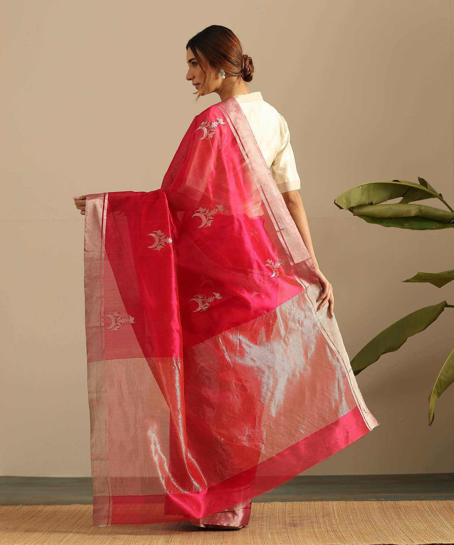 Chanderi Silk Saree Weaverstory PSWY23SRN16292