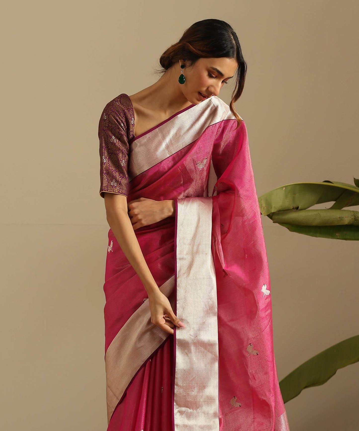 Chanderi Silk Saree Weaverstory PSWY23SRN16229