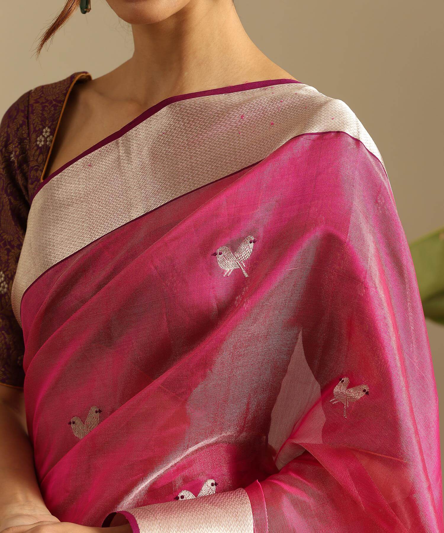 Chanderi Silk Saree Weaverstory PSWY23SRN16229