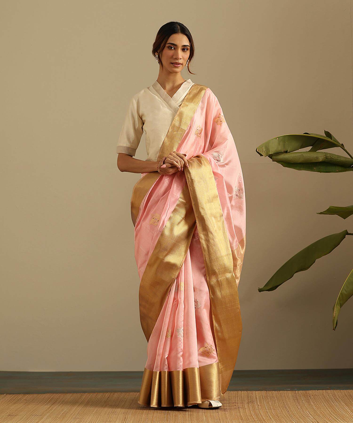 Weaverstory Chanderi Silk Saree PSWY23SRN16303