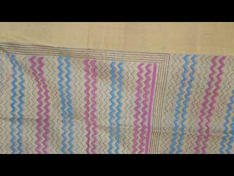 Block Printed Silk Cotton Saree by Kalakriti Weaves PSKL340063