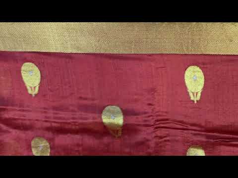 Bhagalpuri Tussar Silk Saree with Zari tissue borders by Kalakriti Weaves PSKL340073